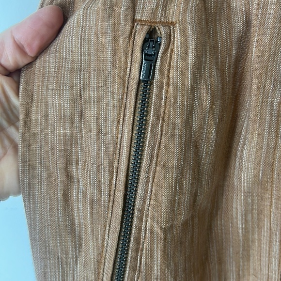 NWT Athleta Cabo Linen Textured Wide Leg Pant, Rain Dance Light Brown SIZE 24 - Picture 6 of 13